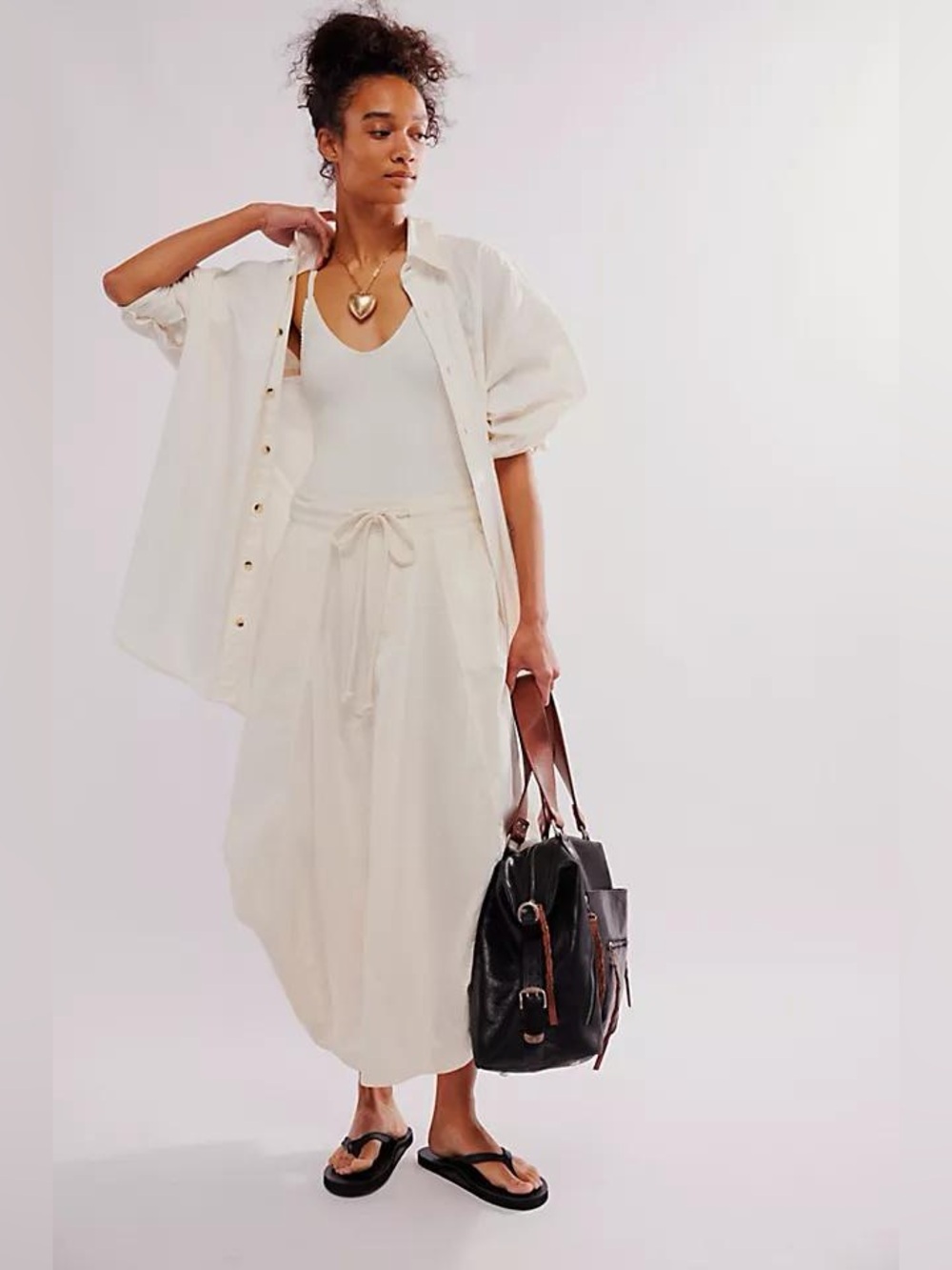 FREE PEOPLE Willow Poplin Midi Skirt size XS